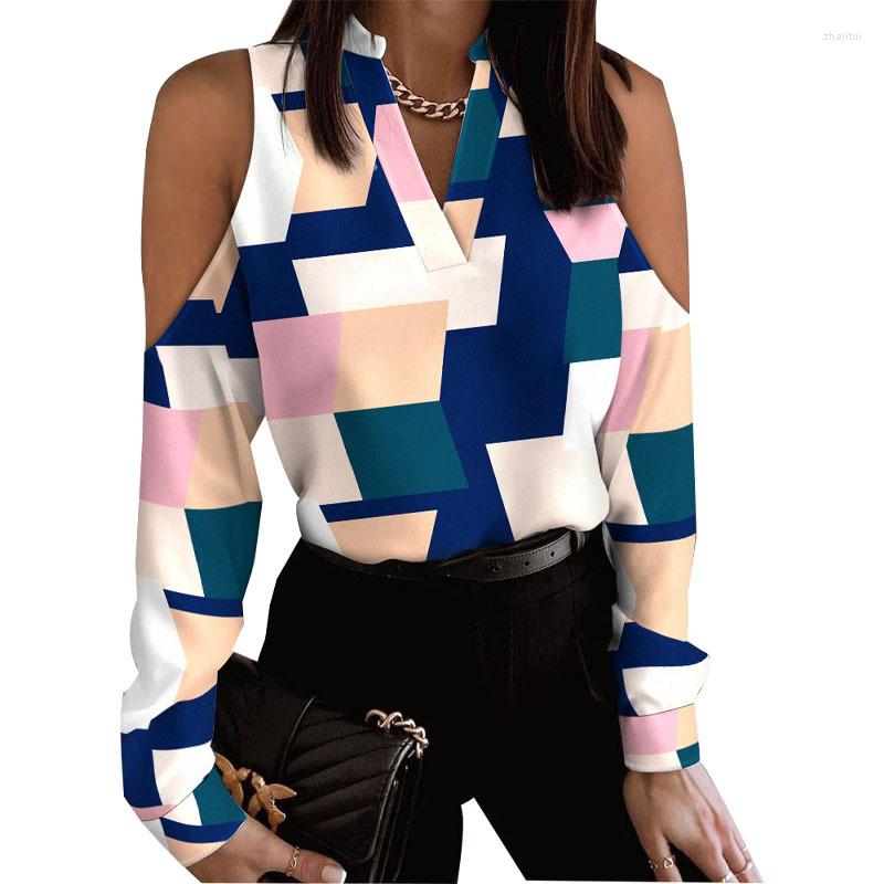 Women' Blouses Autumn Geometric Print Off Shoulder Shirt Women Fashion V-Neck Long Sleeve Blouse 2023 Casual Street Flower Letter Pullover
Women' Blouses Autumn Geometric Print Off Shoulder Shirt Women Fashion V-Neck Long Sleeve Blouse 2023 Casual Street Flower Letter Pullover
