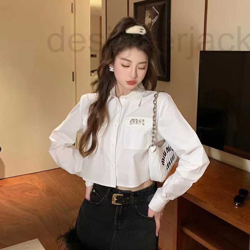 Women' Blouses & Shirts designer Spring Light Rip Pocket Letter Diamond Long Sleeve Loose Short H3N5, White2
Women' Blouses & Shirts designer Spring Light Rip Pocket Letter Diamond Long Sleeve Loose Short H3N5, White2