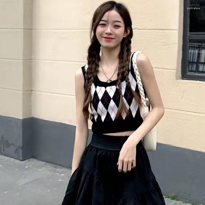 Women's Tanks H9ED Fashion Knitted Vest For Women Classic All-match Plaid Sleeveless Sweater, Black
Women's Tanks H9ED Fashion Knitted Vest For Women Classic All-match Plaid Sleeveless Sweater, Black