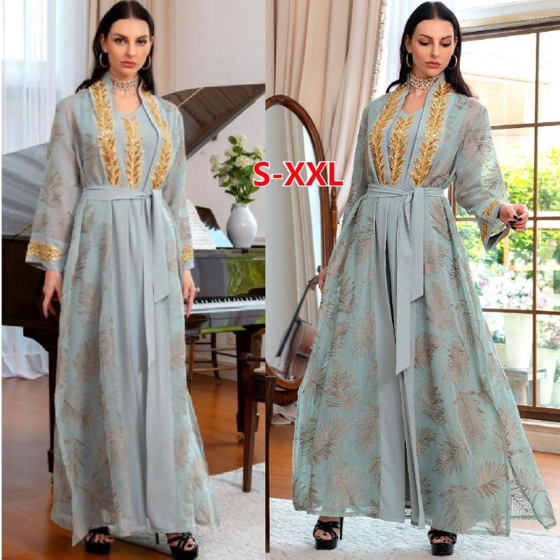 Ethnic Clothing 2pcs Set Middle East Muslim Dubai Arab Abaya Embroidered Dress Islamic Kaftan Jilbab Party Evening Gown Lace-up Robe
Ethnic Clothing 2pcs Set Middle East Muslim Dubai Arab Abaya Embroidered Dress Islamic Kaftan Jilbab Party Evening Gown Lace-up Robe