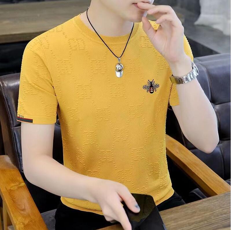 Men's T Shirts Summer Striped Knitted T-shirt Dress Men O-neck Ice Silk Short Sleeve Slim Fit Tops Streetwear desinger shirt, 08
Men's T Shirts Summer Striped Knitted T-shirt Dress Men O-neck Ice Silk Short Sleeve Slim Fit Tops Streetwear desinger shirt, 08