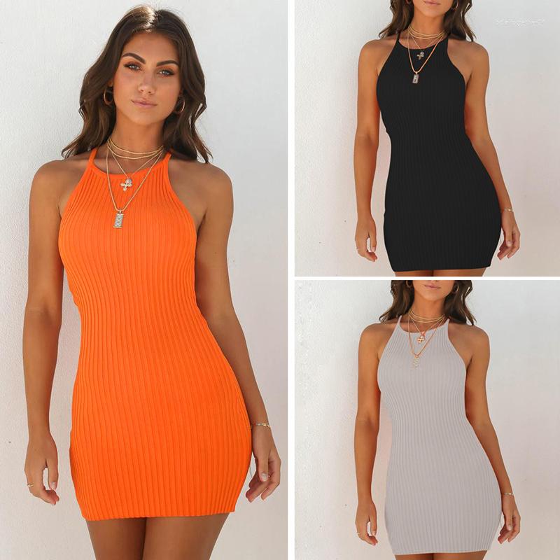Casual Dresses Women' Summer Sexy Ribbed Suspender Dress For Girls Sleeveless Backless Solid Color Mini Skirt Orange Black Grey
Casual Dresses Women' Summer Sexy Ribbed Suspender Dress For Girls Sleeveless Backless Solid Color Mini Skirt Orange Black Grey