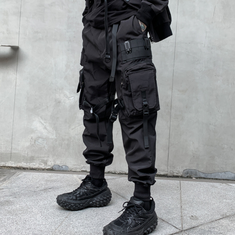 Men's Pants Multi-pockets Ribbons Bandage Tactical Techwear Cargo Pants Mens Harajuku Punk Hip Hop Joggers Pantalons Casual Streetwear 230316, Black
Men's Pants Multi-pockets Ribbons Bandage Tactical Techwear Cargo Pants Mens Harajuku Punk Hip Hop Joggers Pantalons Casual Streetwear 230316, Black