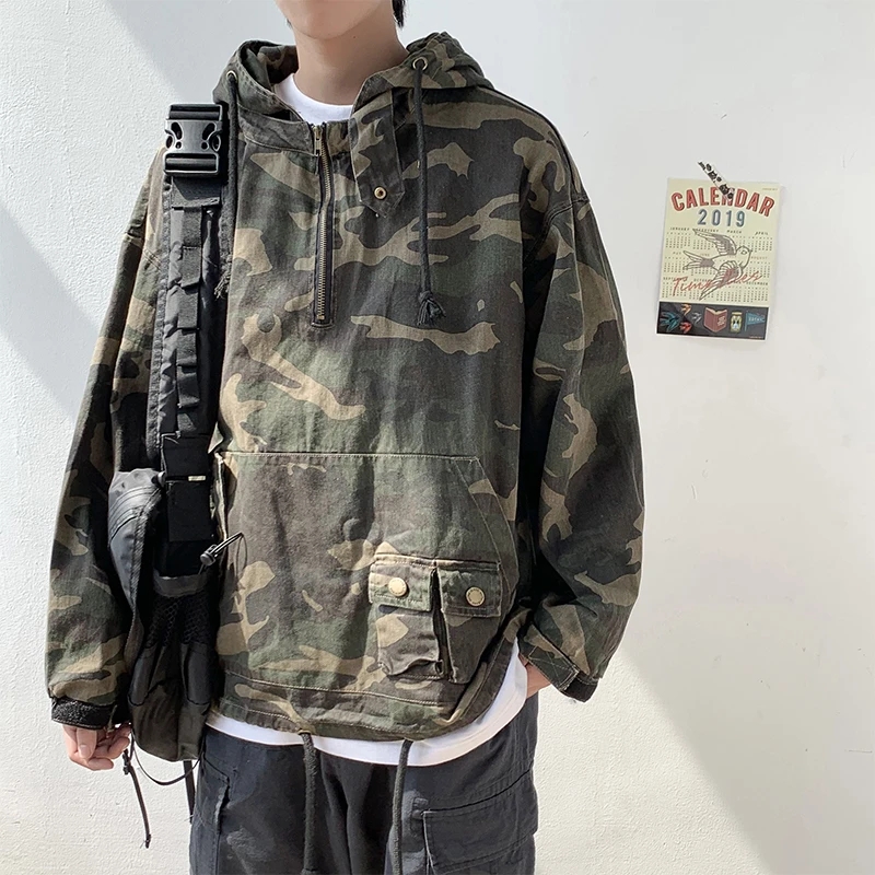 Korean Style Hip Hop Military Camouflage Men's Hoodie High Quality Streetwear Tactical Jacket Men Pullover Harajuku Tops Kpop Clothes
Korean Style Hip Hop Military Camouflage Men's Hoodie High Quality Streetwear Tactical Jacket Men Pullover Harajuku Tops Kpop Clothes
