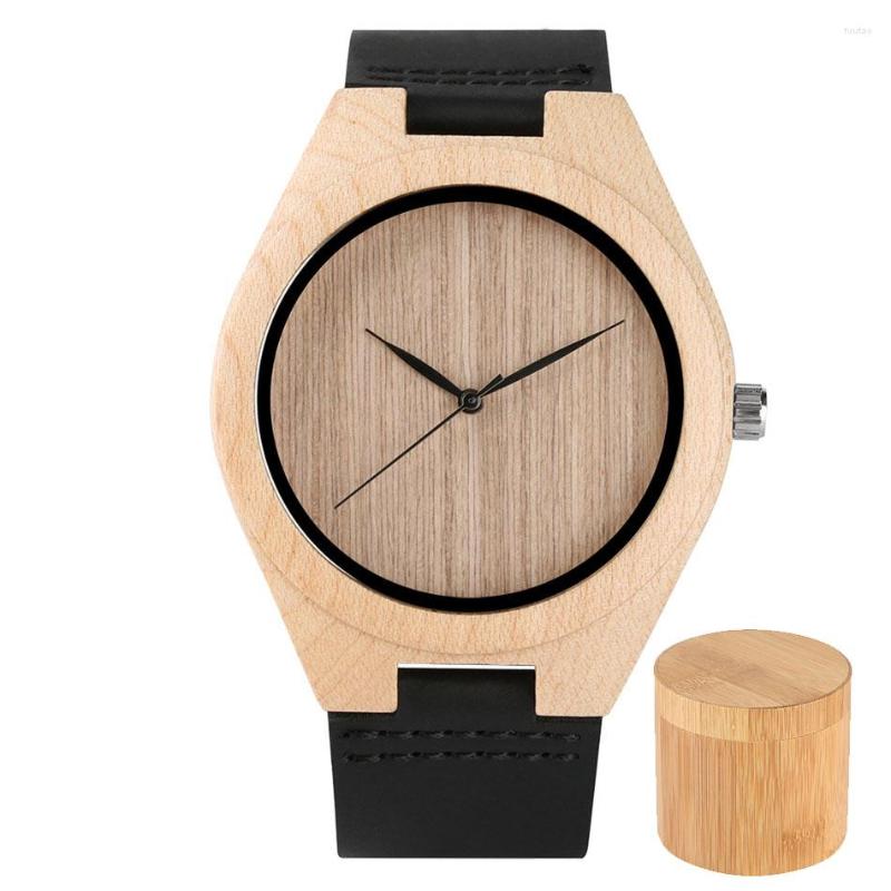 Wristwatches Minimalist Black Analog Maple Wood Watch Men Quartz Wristwatch Genuine Leather Male Natural Wooden Watches With Box, With bamboo box
Wristwatches Minimalist Black Analog Maple Wood Watch Men Quartz Wristwatch Genuine Leather Male Natural Wooden Watches With Box, With bamboo box