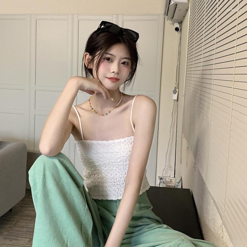 Women's Tanks Women Classic Solid Color Crop Cami Top Spaghetti Strap Sleeveless Pleated Wrinkled Camisole Basic Bottoming Underwear, Black
Women's Tanks Women Classic Solid Color Crop Cami Top Spaghetti Strap Sleeveless Pleated Wrinkled Camisole Basic Bottoming Underwear, Black