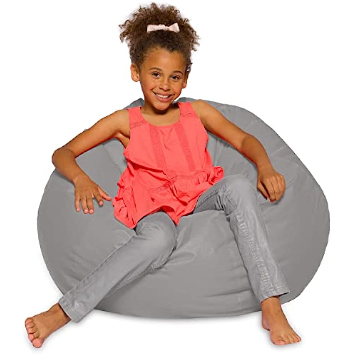 

Posh Creations Bean Bag Chair for Kids Teens and Adults Includes Removable and Machine Washable Cover Solid Gray 38in Large
