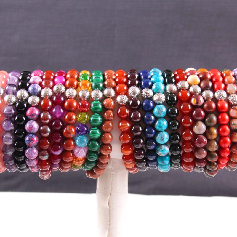 Strand Beaded Strands Silver 8MM Natural Stone Round Beads Stretch Crystal Quartz Opal Howlite Bracelet 7.5" 1Pcs
Strand Beaded Strands Silver 8MM Natural Stone Round Beads Stretch Crystal Quartz Opal Howlite Bracelet 7.5" 1Pcs