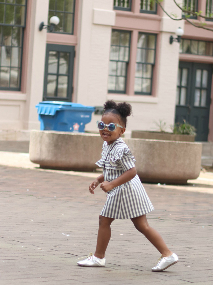 Family Matching Outfits Mom and daughter Dress Summer Stylish Stripe Ruffle Dress For Mommy Daughter Clothes Matching Parent-child Clothes Mini Dress 