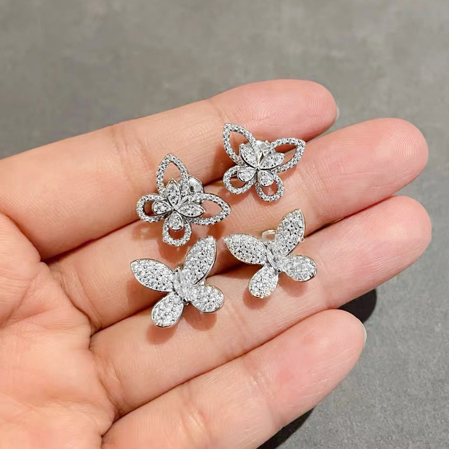 Round Stud Earring AAAAA Zircon 925 sterling silver Jewelry Engagement Charm Wedding Earrings for Women Promise Birthday Gift