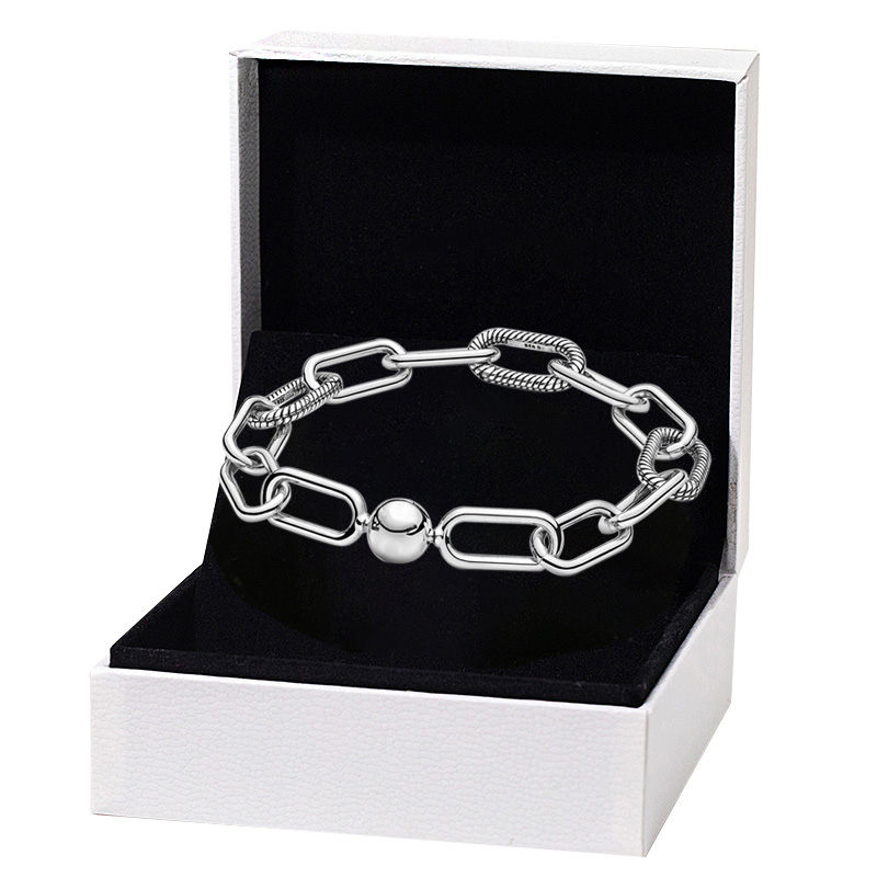 925 Sterling Silver Link Chain Bracelet Fashion Party Jewelry For Women Men Girlfriend Gift Hand chain Bracelets with Retail Box Factory wholesale