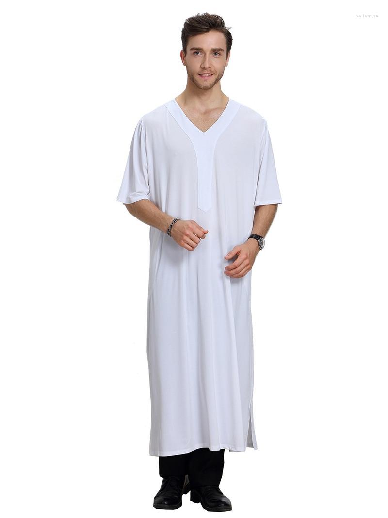 Ethnic Clothing Abaya For Men Musulman Men's Dress Pakistan Mens Short Sleeve Qamis Homme V Neck Muslim Shirt Kleding Mannen XL
Ethnic Clothing Abaya For Men Musulman Men's Dress Pakistan Mens Short Sleeve Qamis Homme V Neck Muslim Shirt Kleding Mannen XL