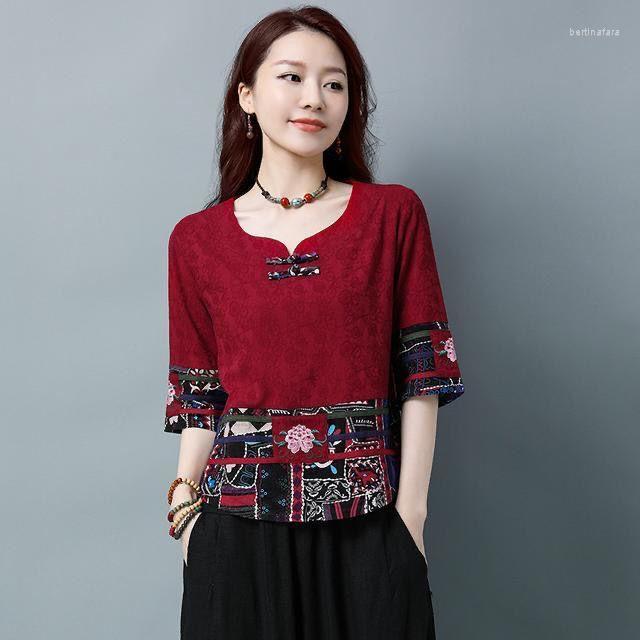 Ethnic Clothing Chinese Retro Hanfu Blouse Women National Style Cheongsam Shirts Traditional Flower Embroidery Top Cotton Linen
Ethnic Clothing Chinese Retro Hanfu Blouse Women National Style Cheongsam Shirts Traditional Flower Embroidery Top Cotton Linen