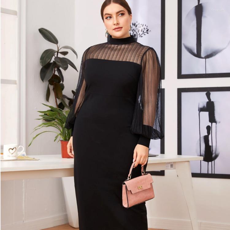 Casual Dresses Women's Ol Mesh Stitched Half High Collar Perspective Hip Wrap Long Party Dress Plus Size Kol Saati Black, Other colors
Casual Dresses Women's Ol Mesh Stitched Half High Collar Perspective Hip Wrap Long Party Dress Plus Size Kol Saati Black, Other colors