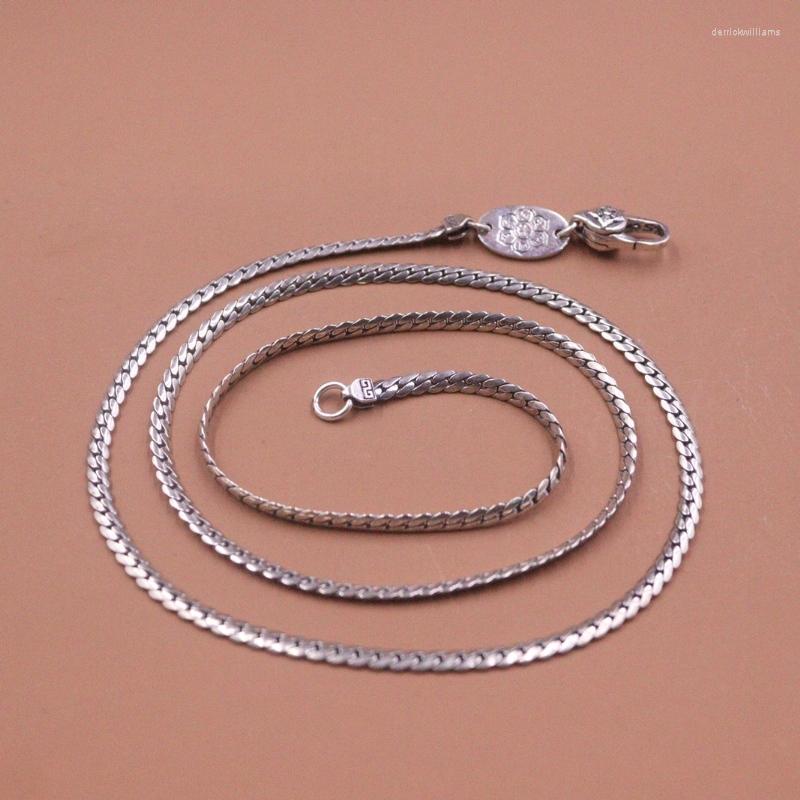 Chains Real Pure S925 Sterling Silver Chain Women 3mm Flat Curb Link Necklace 12-13g / 55cm
Chains Real Pure S925 Sterling Silver Chain Women 3mm Flat Curb Link Necklace 12-13g / 55cm