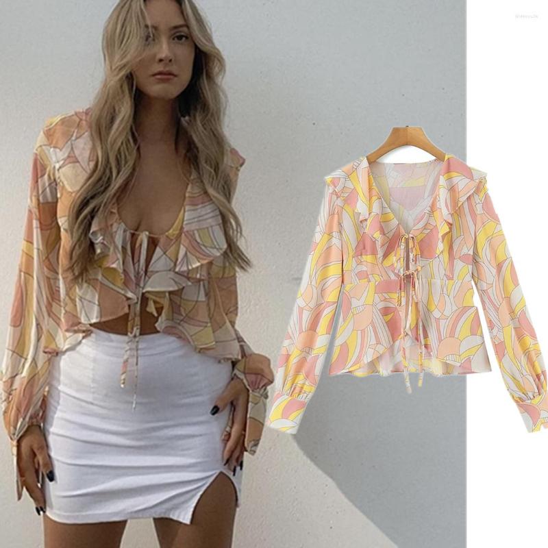 Women' Blouses Jenny&Dave 2023 Spring Summer Floral Fashion Shirt Chiffon Tops Ruffle Collar Strap Sexy Women Blouse
Women' Blouses Jenny&Dave 2023 Spring Summer Floral Fashion Shirt Chiffon Tops Ruffle Collar Strap Sexy Women Blouse