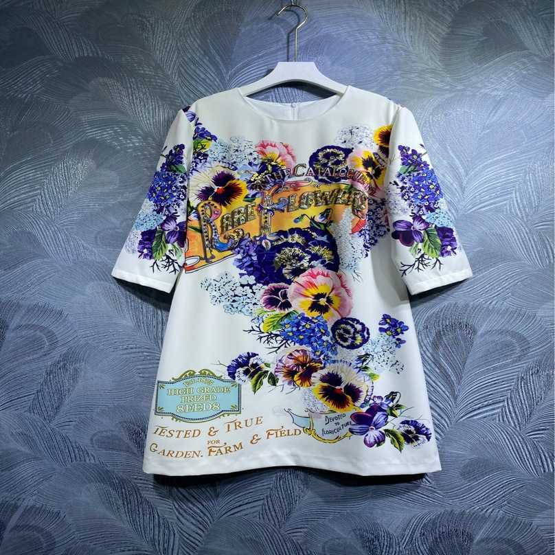 designer dresses shirt Womens 2023 Spring New Round Neck Print Medium Sleeve DressHigh quality women clothes, White2
designer dresses shirt Womens 2023 Spring New Round Neck Print Medium Sleeve DressHigh quality women clothes, White2
