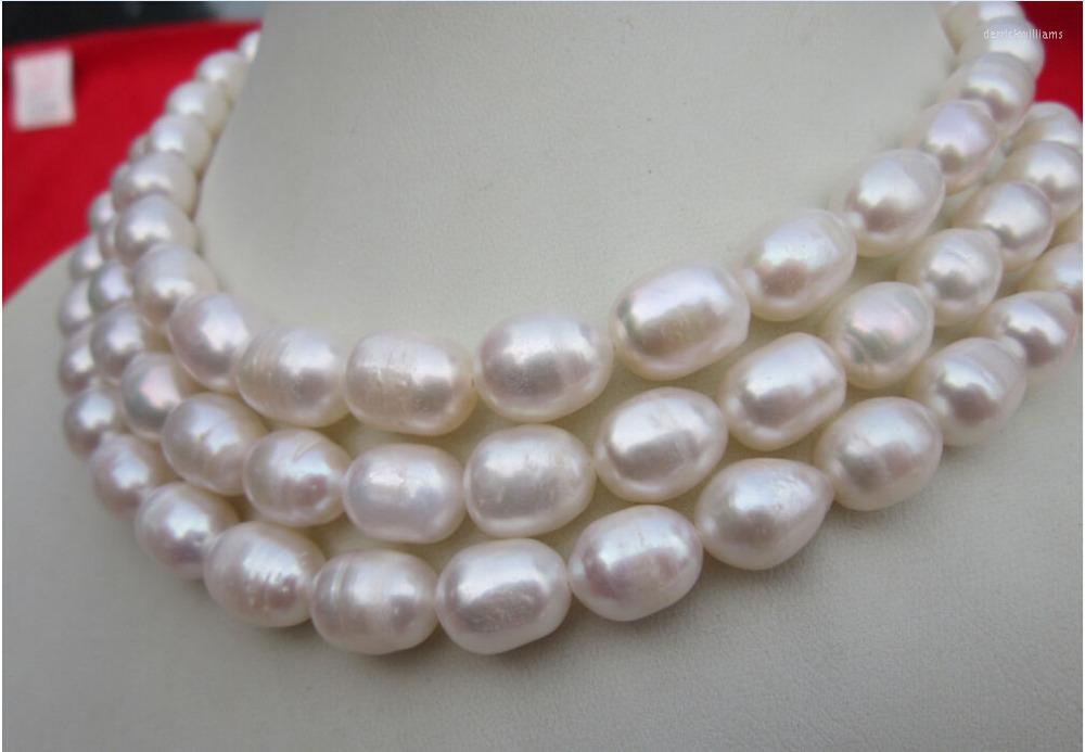 Chains Classic 9-10mm South Sea Baroque White Pearl Necklace 50" 14k