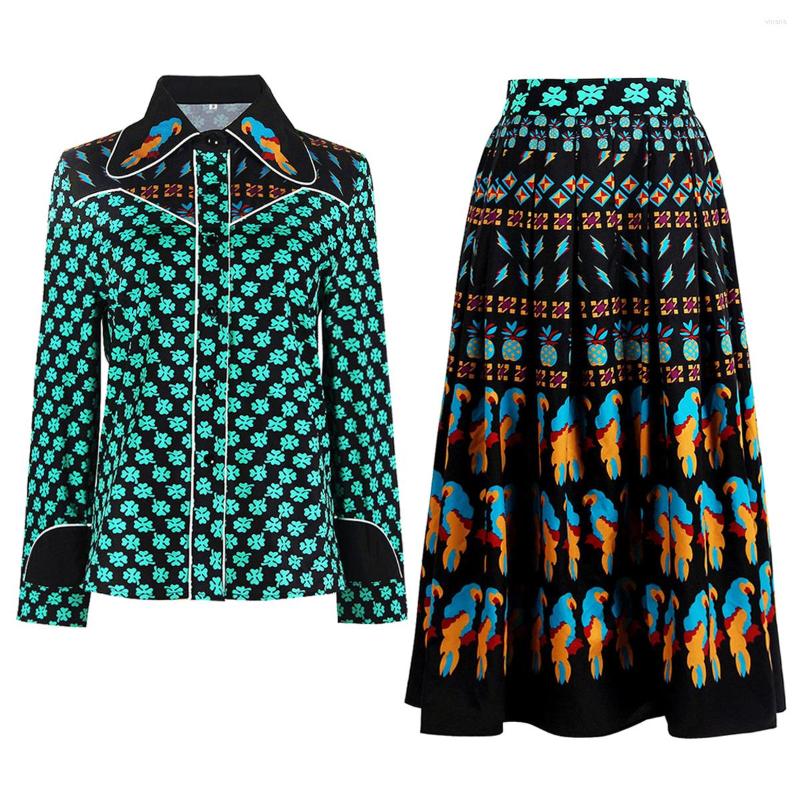 Work Dresses -4xl High Quality Summer And Autumn Ladies Temperament Printing Lapel Long-sleeved Shirt Slim Pleated Long Skirt Suit, Green
Work Dresses -4xl High Quality Summer And Autumn Ladies Temperament Printing Lapel Long-sleeved Shirt Slim Pleated Long Skirt Suit, Green