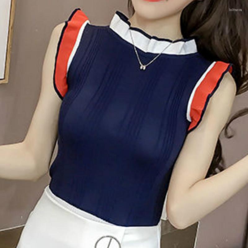 Women's T Shirts Girls Camis Tops Knitted Stretchy Woman Tshirts Summer Style Stitching Striped Round Neck Sleeveless Slim Y2k Aesthetic, White
Women's T Shirts Girls Camis Tops Knitted Stretchy Woman Tshirts Summer Style Stitching Striped Round Neck Sleeveless Slim Y2k Aesthetic, White