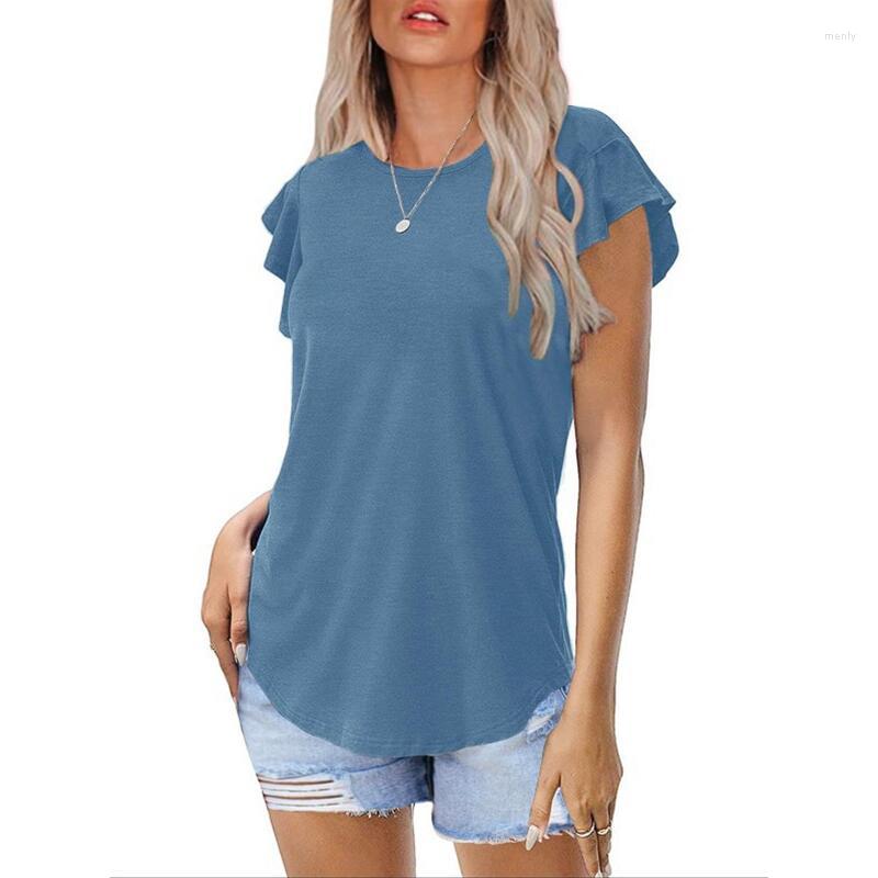 Women' T Shirts Women Summer Round Neck Petal Sleeves Tops Casual Solid Color Baisc Tee Ladies Short Sleeve Elegant Tunic, Beige
Women' T Shirts Women Summer Round Neck Petal Sleeves Tops Casual Solid Color Baisc Tee Ladies Short Sleeve Elegant Tunic, Beige