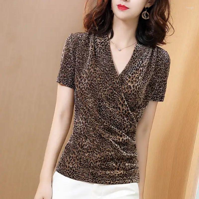 Women's Blouses Women's Spring Summer Style Shirt Mesh Leopard V-neck Sequined Long Sleeve Elegant Korean Tops DD8769, Brown
Women's Blouses Women's Spring Summer Style Shirt Mesh Leopard V-neck Sequined Long Sleeve Elegant Korean Tops DD8769, Brown