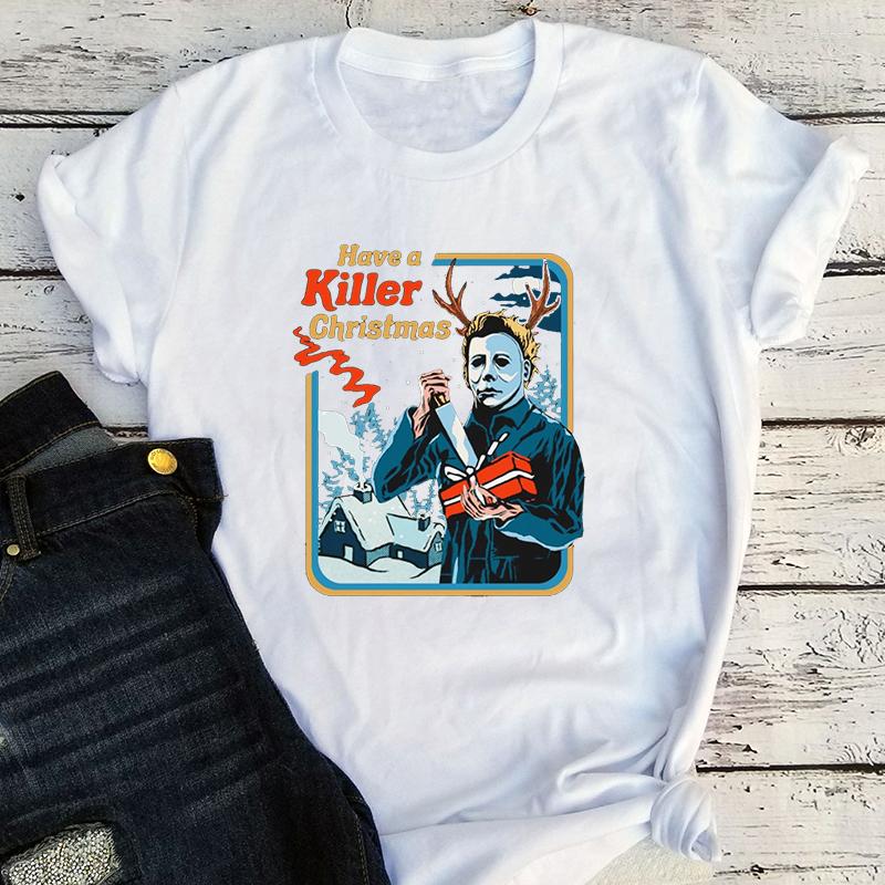 Women's T Shirts Funny Horror Movie Characters Christmas T-shirt Halloween Party Gift For Retro Clothes, Ws2730-f7
Women's T Shirts Funny Horror Movie Characters Christmas T-shirt Halloween Party Gift For Retro Clothes, Ws2730-f7