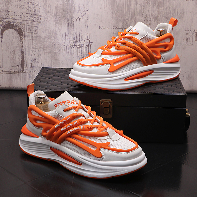 New Leather Men's Shoes Fashion Korean Version Trendy Casual Shoes Men's Breathable Cushioning Sports Vulcanized Shoes Men Shoes, White orange
New Leather Men's Shoes Fashion Korean Version Trendy Casual Shoes Men's Breathable Cushioning Sports Vulcanized Shoes Men Shoes, White orange