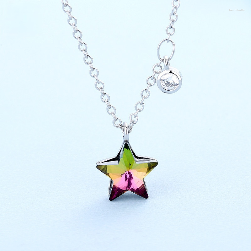 Choker Exquisite Luxury Silver Plated Five Pointed Star Necklace Fashion Lady CZ Colour Crystal Clavicle Chain Charm Party Jewelry
Choker Exquisite Luxury Silver Plated Five Pointed Star Necklace Fashion Lady CZ Colour Crystal Clavicle Chain Charm Party Jewelry