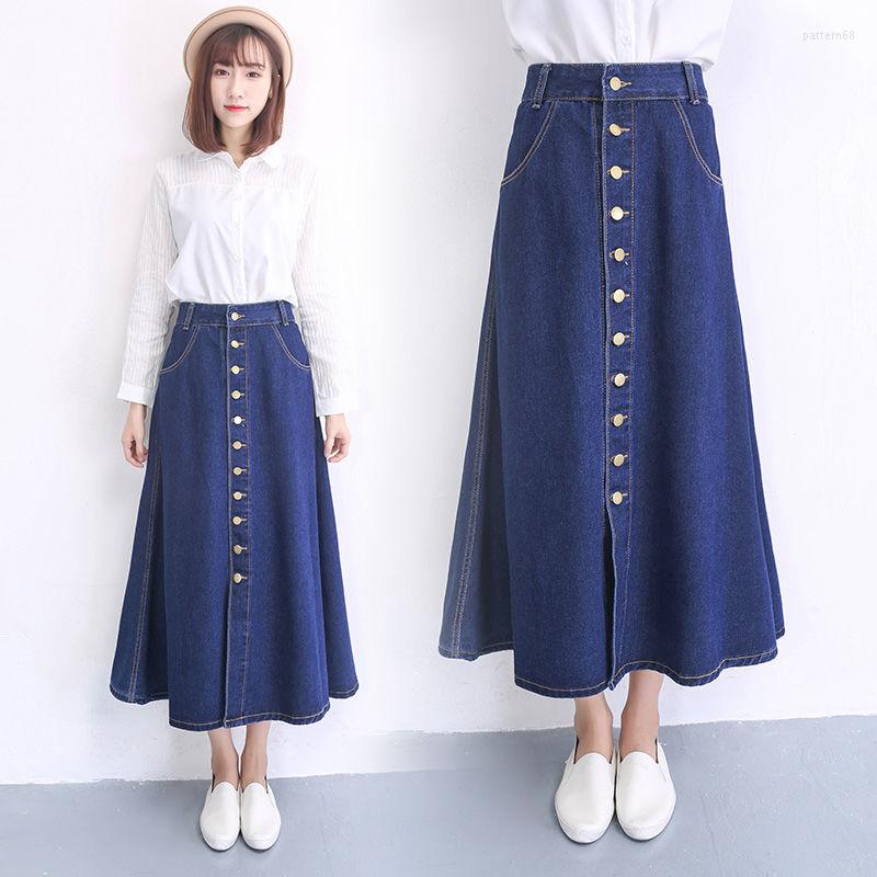 Skirts Long Denim Skirt 2023 Korean Style High Waist Blue Solid A Line Women Single Breasted Jeans Saia Jean E457
Skirts Long Denim Skirt 2023 Korean Style High Waist Blue Solid A Line Women Single Breasted Jeans Saia Jean E457