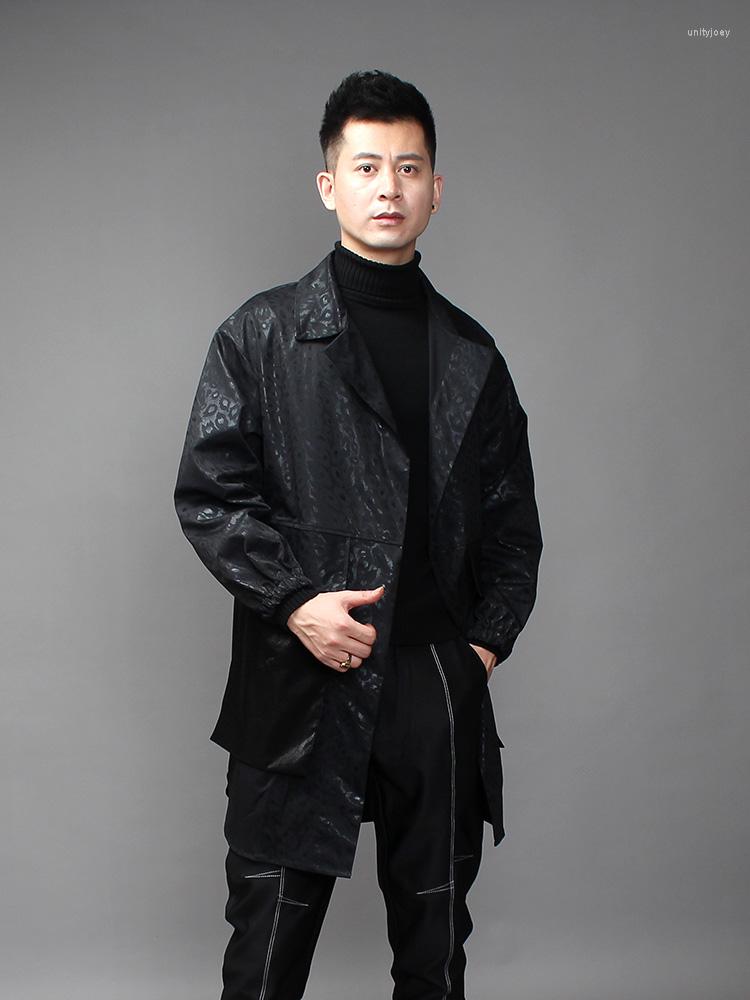 Men' Suits Men' Dark Print Loose Plum-size Patchwork Trench Coat A Long Top In The Spring Trend, Black
Men' Suits Men' Dark Print Loose Plum-size Patchwork Trench Coat A Long Top In The Spring Trend, Black