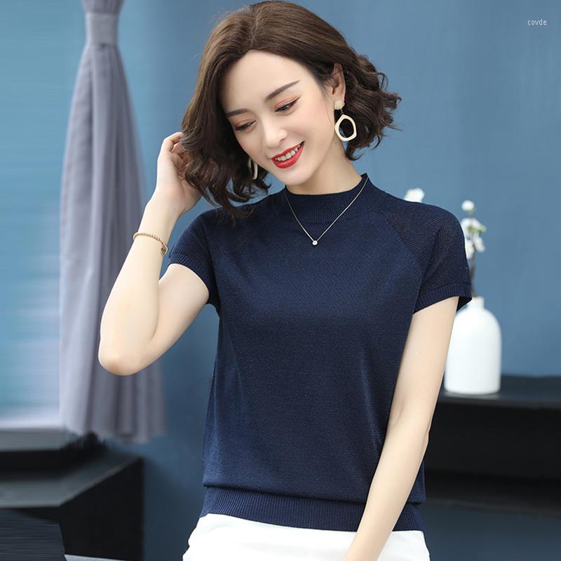 Women's T Shirts Summer Ice Silk Half-Turtleneck Knit Tops For Women Casual Short Sleeve Knitwear T-Shirt Plus Size 3XL Solid Colors Sweater, Blue
Women's T Shirts Summer Ice Silk Half-Turtleneck Knit Tops For Women Casual Short Sleeve Knitwear T-Shirt Plus Size 3XL Solid Colors Sweater, Blue