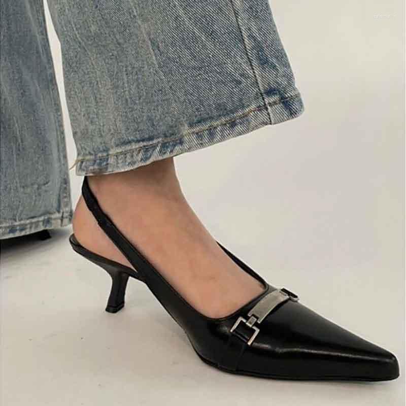 Dress Shoes Metal Decoration Design Shallow Sandals Low Heel Pointy Toe High Heels Stiletto Single Mules Leather Women Zapatos Mujer, Black
Dress Shoes Metal Decoration Design Shallow Sandals Low Heel Pointy Toe High Heels Stiletto Single Mules Leather Women Zapatos Mujer, Black
