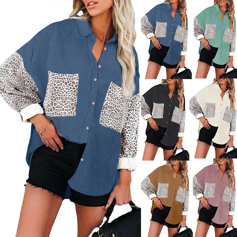 Women' Blouses Fashion Winter Autumn Women' Corduroy Leopard Stitching Single Breasted Shirts Boyfriend Long Sleeve Casual Tops, Blue
Women' Blouses Fashion Winter Autumn Women' Corduroy Leopard Stitching Single Breasted Shirts Boyfriend Long Sleeve Casual Tops, Blue