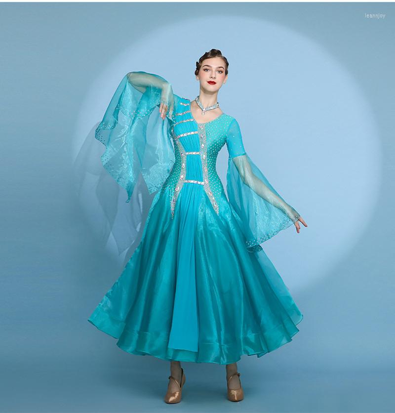 Stage Wear Blue Ballroom Competition Dance Dresses Adult Long Sleeve Waltz Skirt Women High-end Standard Dancing Dress, Picture color
Stage Wear Blue Ballroom Competition Dance Dresses Adult Long Sleeve Waltz Skirt Women High-end Standard Dancing Dress, Picture color
