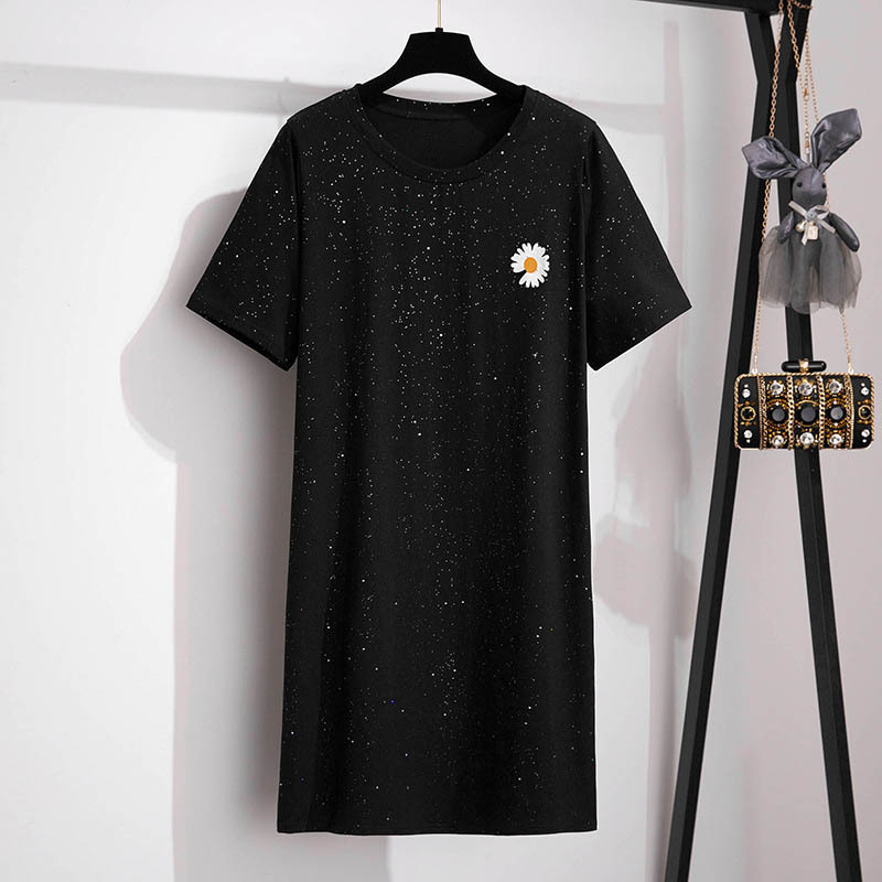 Casual Dresses 165Kg Plus Size Women's Summer Loose Sequined Daisy Dress Bust 168cm 7XL 8XL 9XL 11XL O-Neck Short-Sleeved T-Shirt Dress 230316, Black
Casual Dresses 165Kg Plus Size Women's Summer Loose Sequined Daisy Dress Bust 168cm 7XL 8XL 9XL 11XL O-Neck Short-Sleeved T-Shirt Dress 230316, Black