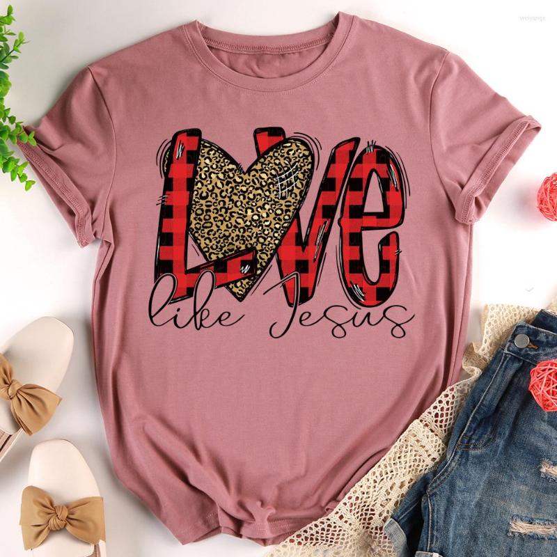 Women's T Shirts Women Men Love Like Jesus Letter Tees Heart Short Sleeve Tops Multiple Colour Choose Valentine Day T-shirt, White
Women's T Shirts Women Men Love Like Jesus Letter Tees Heart Short Sleeve Tops Multiple Colour Choose Valentine Day T-shirt, White