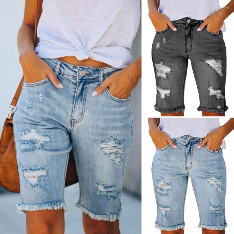 Women' Jeans Stylish Pockets Short Pants Summer Zipper Cool Mid Waist Briken Hole Burr Edge Knee Length For Daily Wear, Light blue
Women' Jeans Stylish Pockets Short Pants Summer Zipper Cool Mid Waist Briken Hole Burr Edge Knee Length For Daily Wear, Light blue