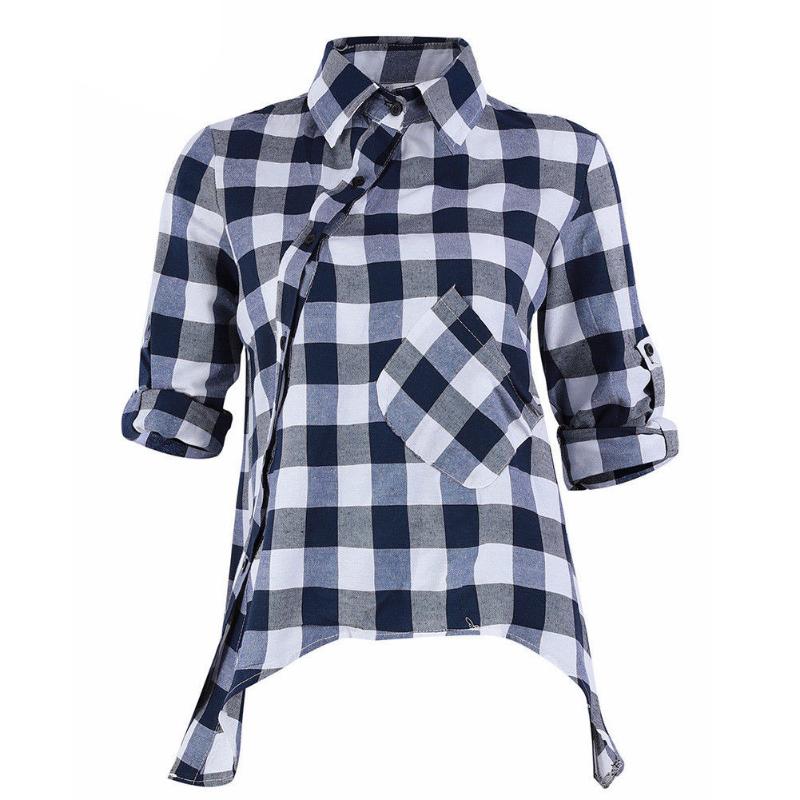 Women' Blouses & Shirts Women Long Sleeve Plaid Checked Blouse Female Fashion Irregular Pockets Button Casual Oversized Ladies Tops, Black
Women' Blouses & Shirts Women Long Sleeve Plaid Checked Blouse Female Fashion Irregular Pockets Button Casual Oversized Ladies Tops, Black