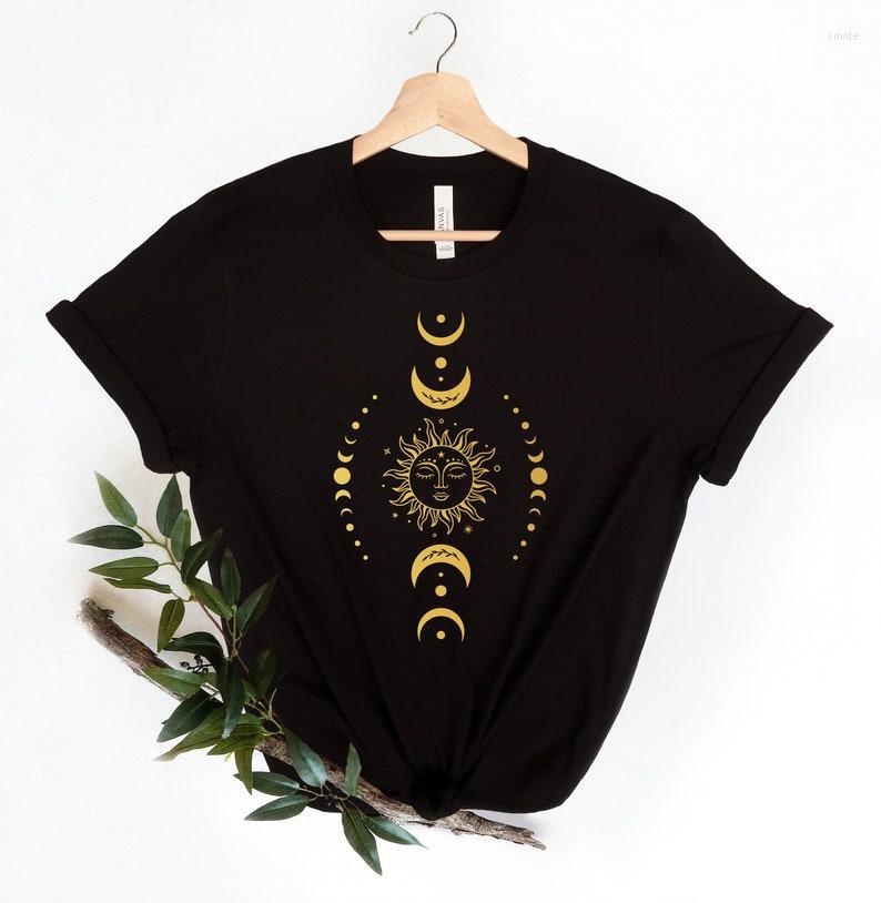 Women' T Shirts Sun Moon Stars Tee Celestial Graphic One With The Vintage Mystical Shirt Cotton Streetwear Drop, Black
Women' T Shirts Sun Moon Stars Tee Celestial Graphic One With The Vintage Mystical Shirt Cotton Streetwear Drop, Black