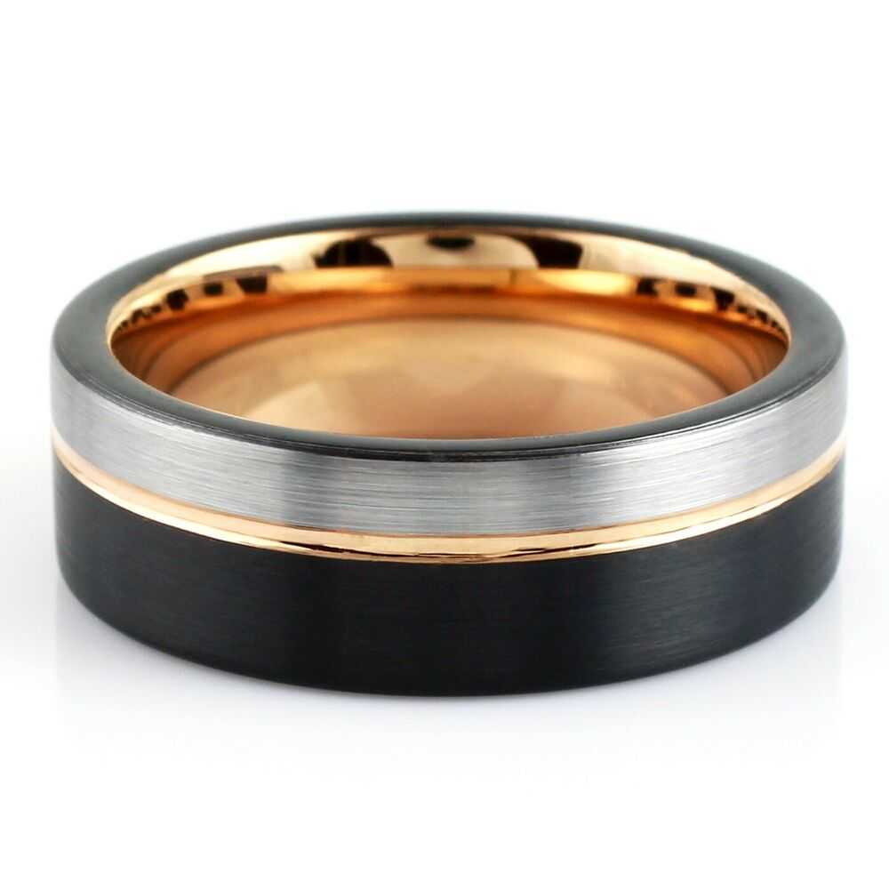 Band Rings Trendy 8mm Black Tungsten Carbide Wedding Rings For Men KOA Wood Inlay Matte Tricolor Stainless Steel Rings Men Wedding Bands AA230315