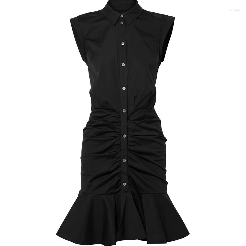 Casual Dresses High Quality 2023 Autumn Fashion Solid Color Cotton Sleeveless Single-breasted Pleated Hip Slim Short Fishtail Woman Dress, Black
Casual Dresses High Quality 2023 Autumn Fashion Solid Color Cotton Sleeveless Single-breasted Pleated Hip Slim Short Fishtail Woman Dress, Black