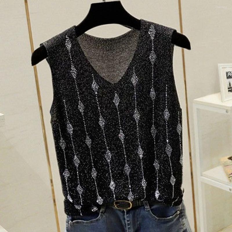 Women's Tanks Diamond Tank Vests Women Top V-neck Solid Fashion Female Sleeveless Casual Thin Tops Summer Knit Tee Shirt Femme 2023, A7
Women's Tanks Diamond Tank Vests Women Top V-neck Solid Fashion Female Sleeveless Casual Thin Tops Summer Knit Tee Shirt Femme 2023, A7