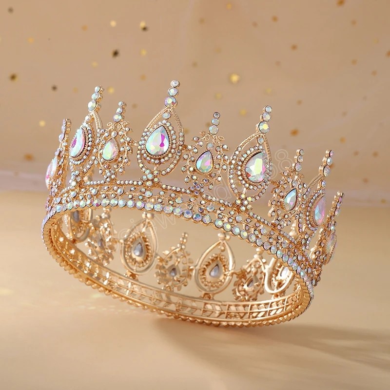 Royal Crystal AB Tiaras Baroque Round Crowns Big Rhinestone Headband Wedding Hair Accessories
Royal Crystal AB Tiaras Baroque Round Crowns Big Rhinestone Headband Wedding Hair Accessories
