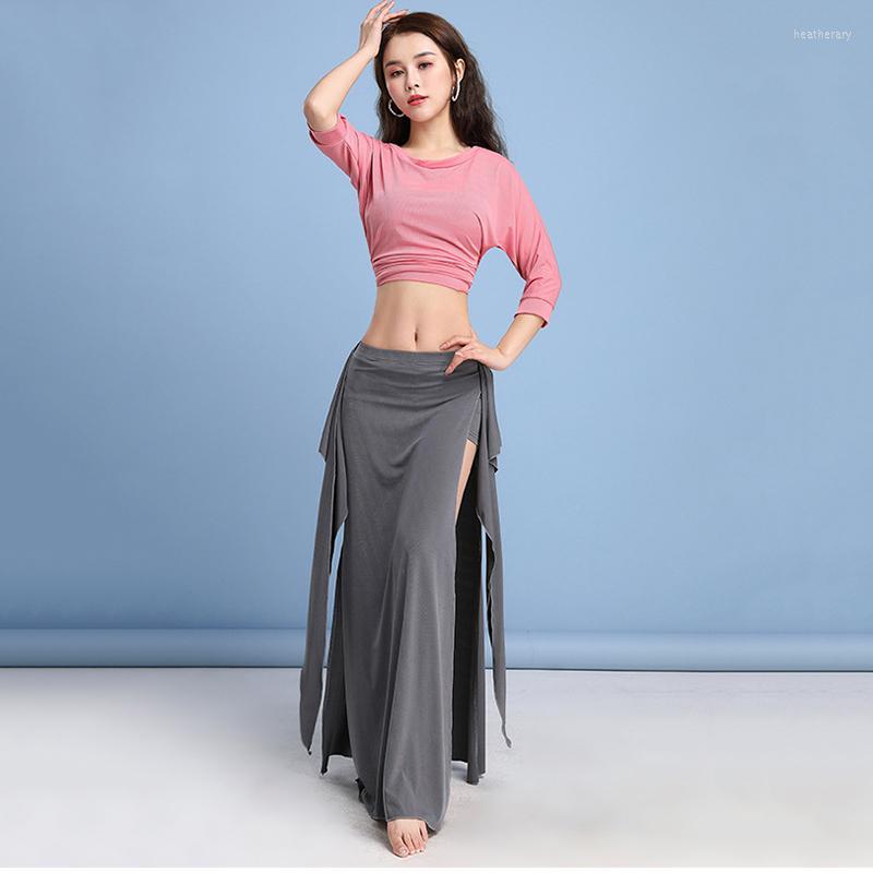 Stage Wear Candy Colors Belly Dance Training Clothing Stretchy Costume Set Class Girls Bellydance Outfit 2PCS Top And Long Skirt, Hot pink and grey
Stage Wear Candy Colors Belly Dance Training Clothing Stretchy Costume Set Class Girls Bellydance Outfit 2PCS Top And Long Skirt, Hot pink and grey