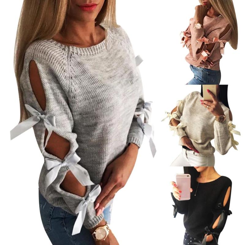 Women' Sweaters Fashion Women Solid Color Hollow Bowknot Long Sleeve O Neck Knitted Sweater Top Clothing, Black
Women' Sweaters Fashion Women Solid Color Hollow Bowknot Long Sleeve O Neck Knitted Sweater Top Clothing, Black