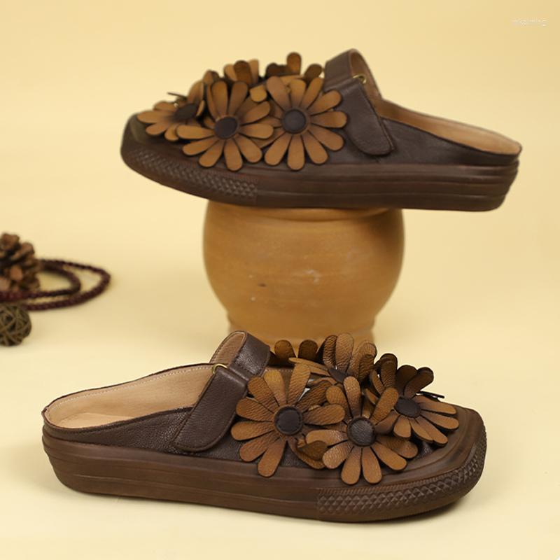 Slippers Mules Shoes Women Leather Flat Flower Retro Summer Soft Genuine Handmade Low Heel, See pics
Slippers Mules Shoes Women Leather Flat Flower Retro Summer Soft Genuine Handmade Low Heel, See pics