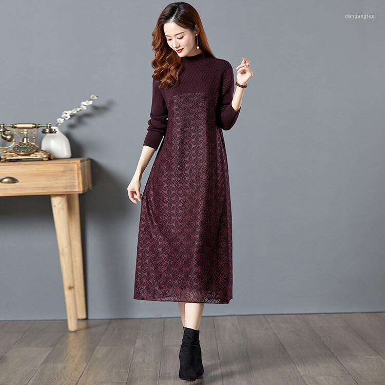 Casual Dresses 2023 Autumn Winter Lady Long Sleeve Warm Lace Patchwork Knitted Pullover Dress Women Half Turtleneck Sweaters, Black
Casual Dresses 2023 Autumn Winter Lady Long Sleeve Warm Lace Patchwork Knitted Pullover Dress Women Half Turtleneck Sweaters, Black