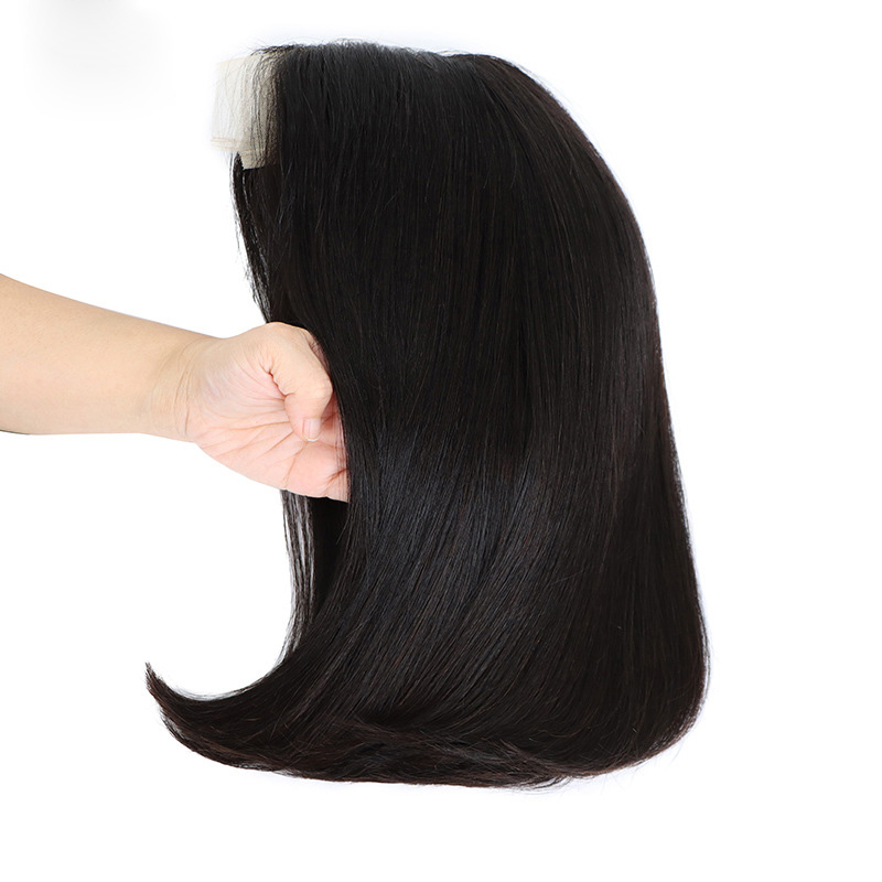 150% Density Indian Raw Virgin Human Hair Products HD 13*4 Lace Front Bob Wig Silky Straight 10-18inch Natural Color