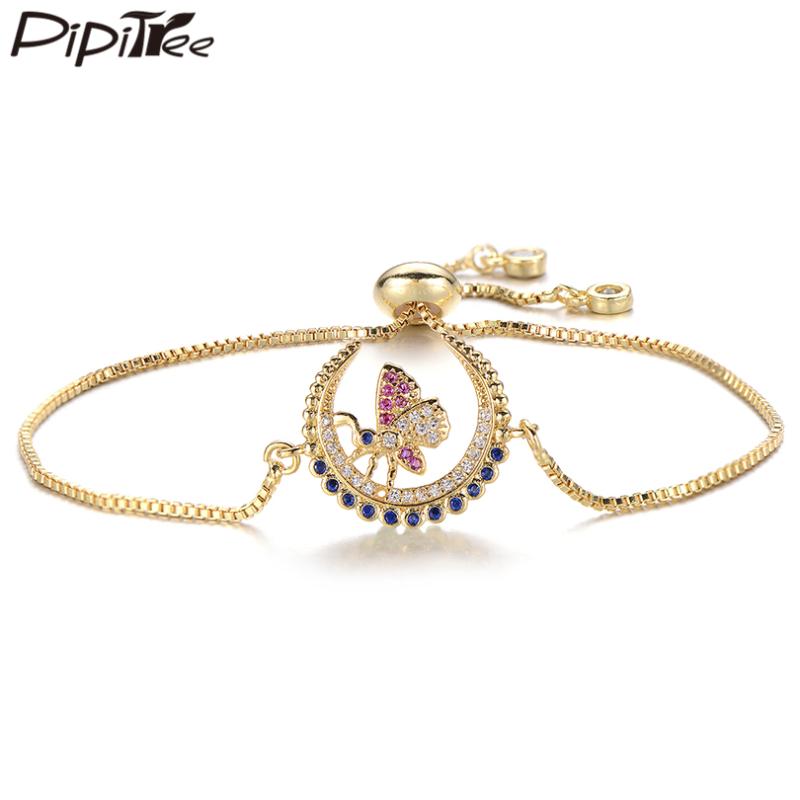 Charm Bracelets Pipitree Fashion Moon Bracelet With Butterfly Austrian CZ Zircon For Women Lady Adjustable Chain Jewelry Gift
Charm Bracelets Pipitree Fashion Moon Bracelet With Butterfly Austrian CZ Zircon For Women Lady Adjustable Chain Jewelry Gift